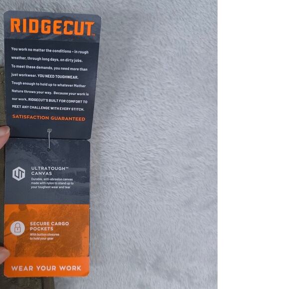 Ridgecut Cargo Shorts Mens 42x11 Green Toughwear Canvas Work Cotton Nylon - Picture 6 of 16